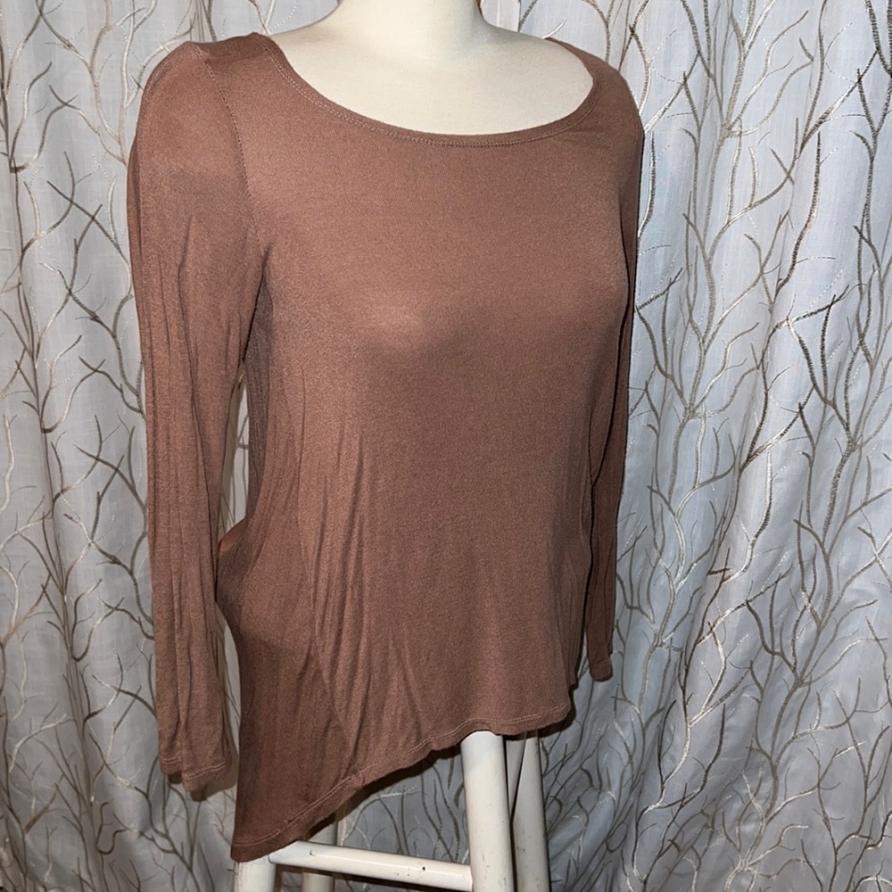 Light Brown thin high low dress shirt